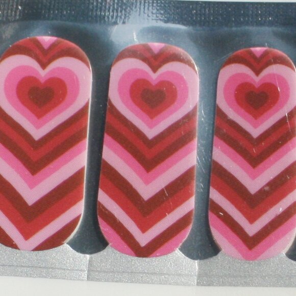 3 For 15 - LILY & FOX - SWEETHEART CHEVRON Nail Stickers Wraps Strips Valentine - Picture 3 of 10